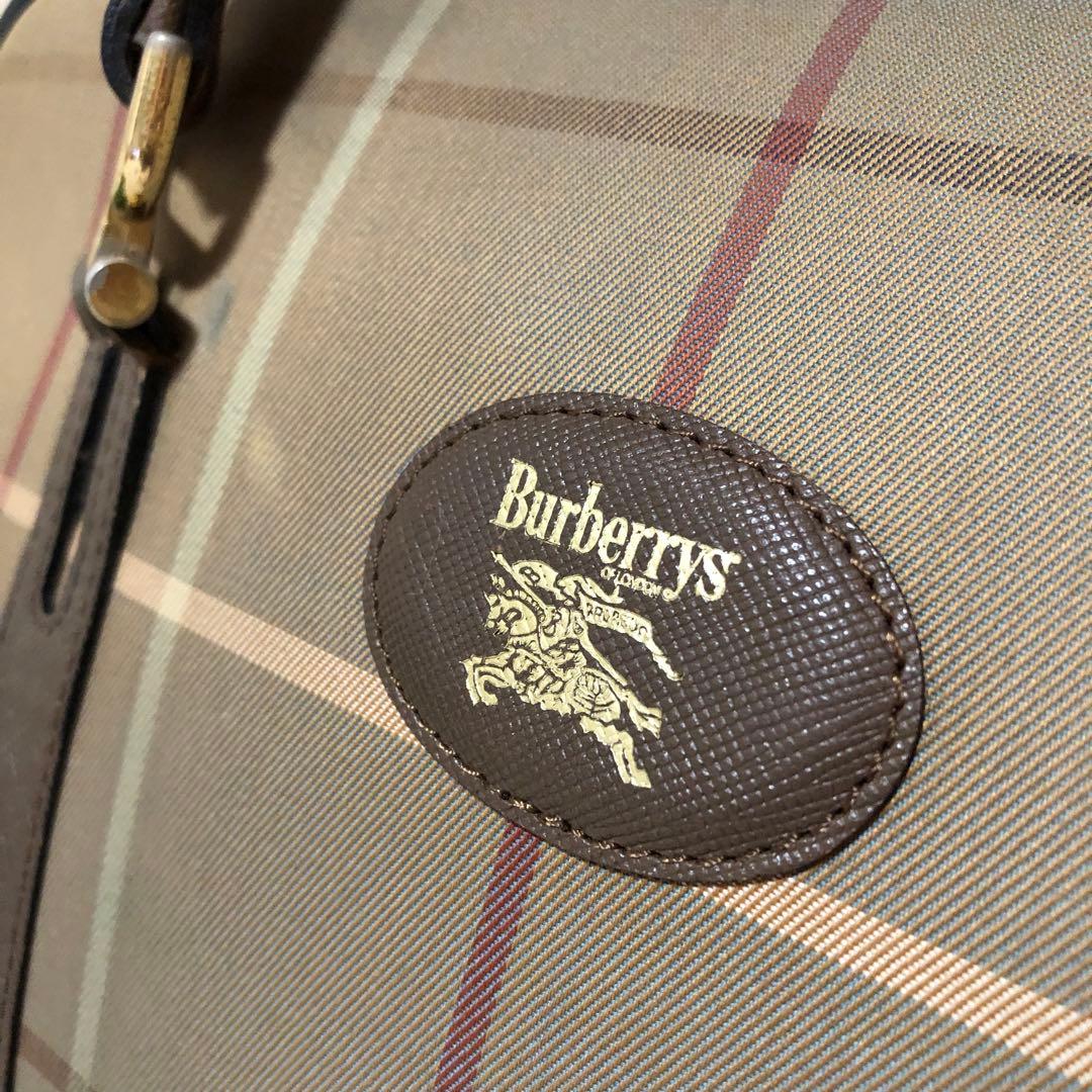 BURBERRY バーバリー　ボストンバッグ　ノバチェック　ホースロゴ　レザー