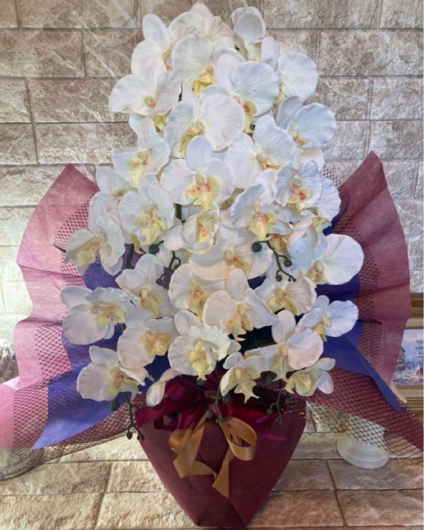 光触媒　人工観葉植物　ウォールグリーン　フェイクグリーン　胡蝶蘭7545