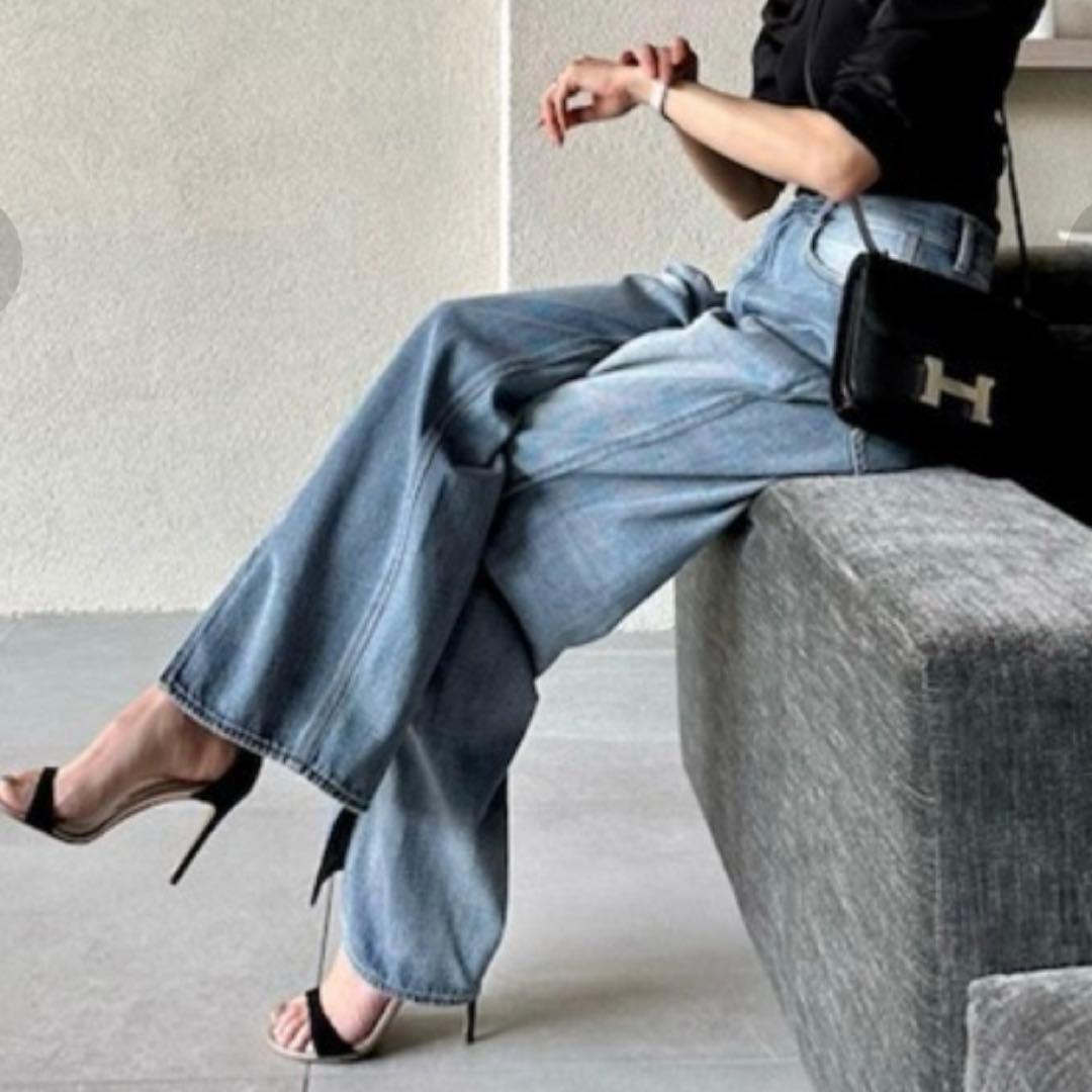 DUUBLE STANDARD CLOTHING スリットヘムバギーパンツ 36