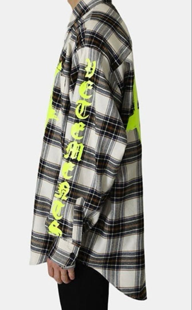 トップス VETEMENTS ANARCHY LOGO FLANNEL SHIRT