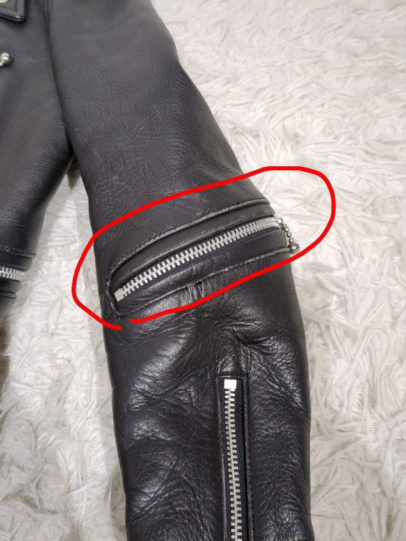 COWHIDE 本革 ライダースジャケット レディース スカル　黒