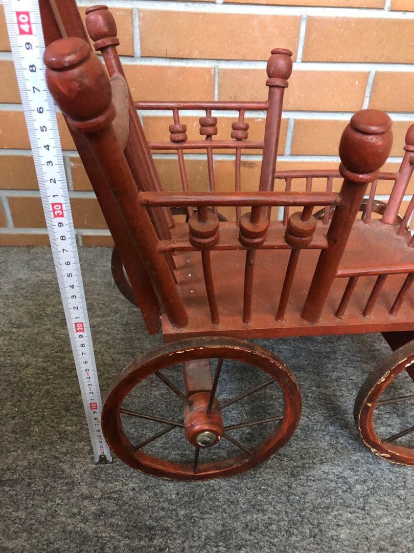 C 馬車　花台　フラワースタンド　ガーデニング雑貨アンティーク　ワゴン　ガーデン