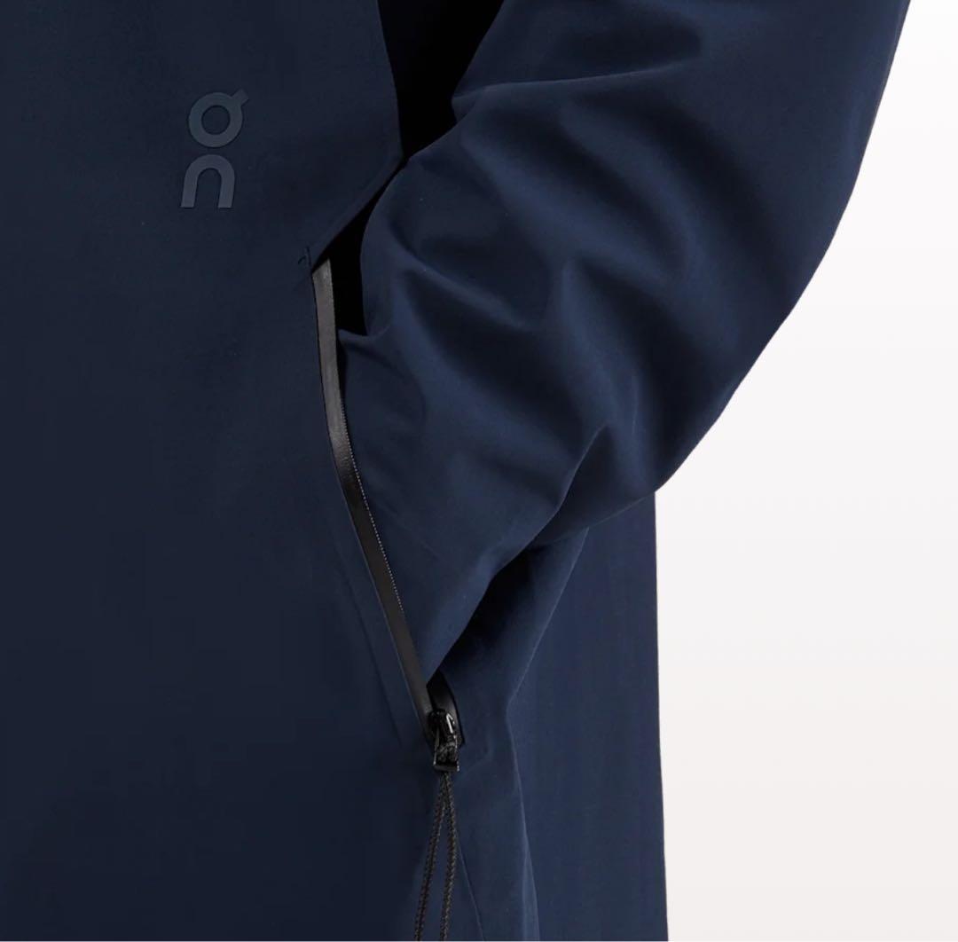 【値下げ】On parka ネイビー フード付きロングレインコート