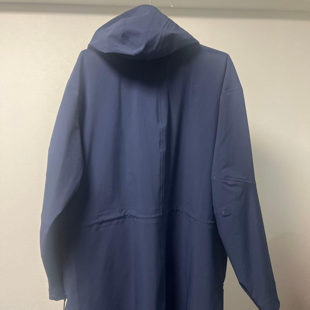 【値下げ】On parka ネイビー フード付きロングレインコート
