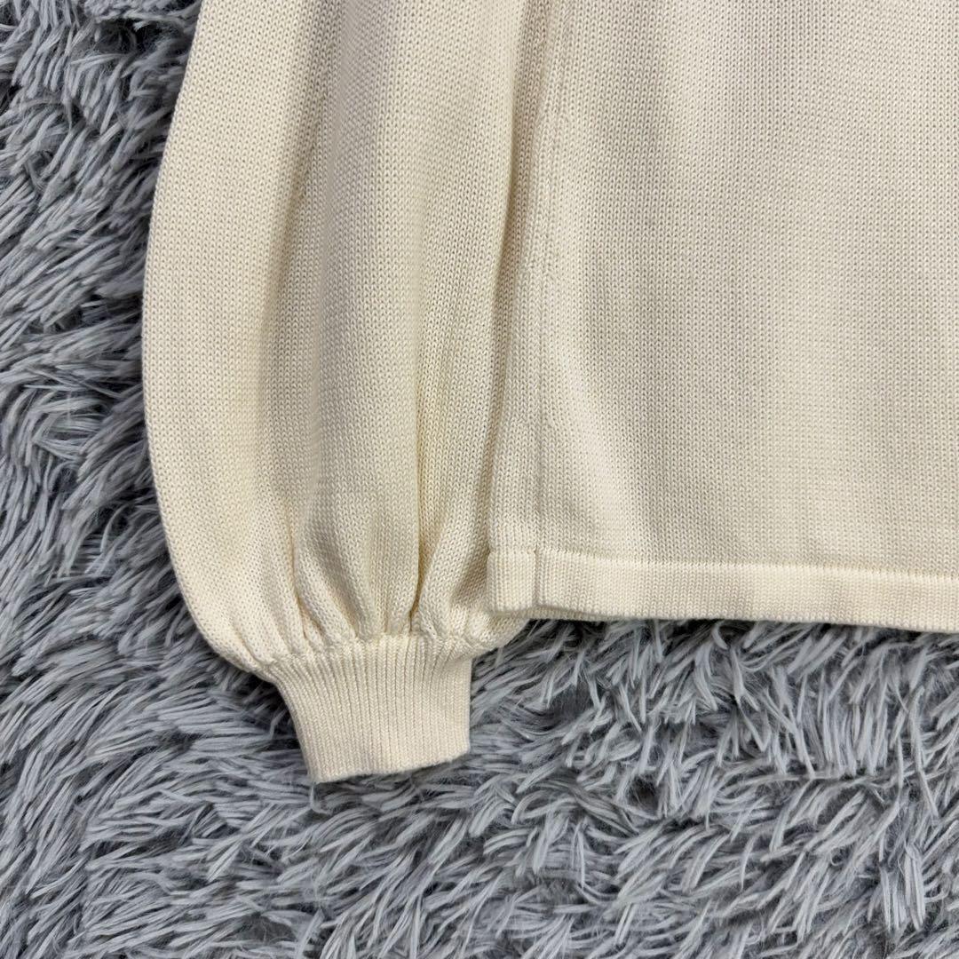 美品✨フォクシー ニットトップスソフトクリーム カシミヤシルク混 パフスリーブ