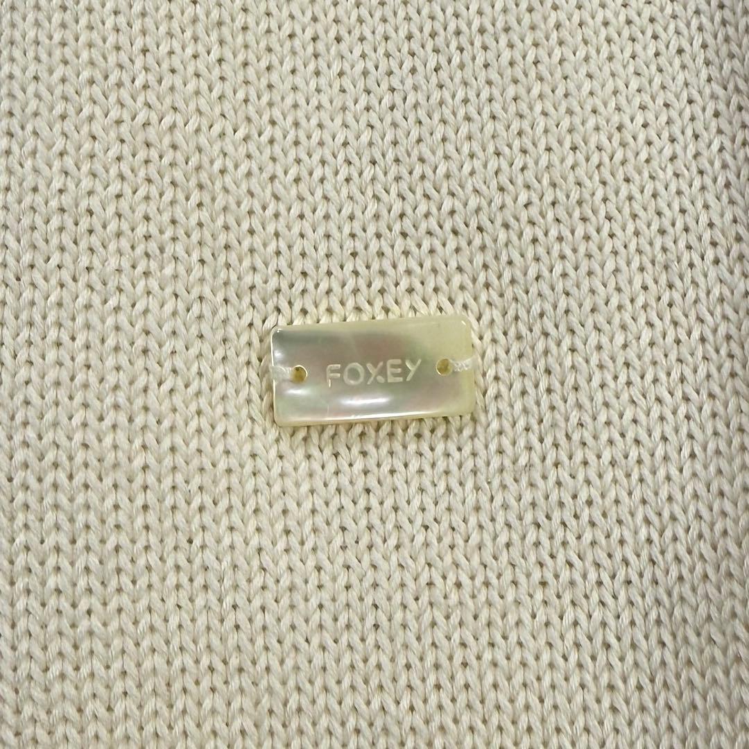 美品✨フォクシー ニットトップスソフトクリーム カシミヤシルク混 パフスリーブ