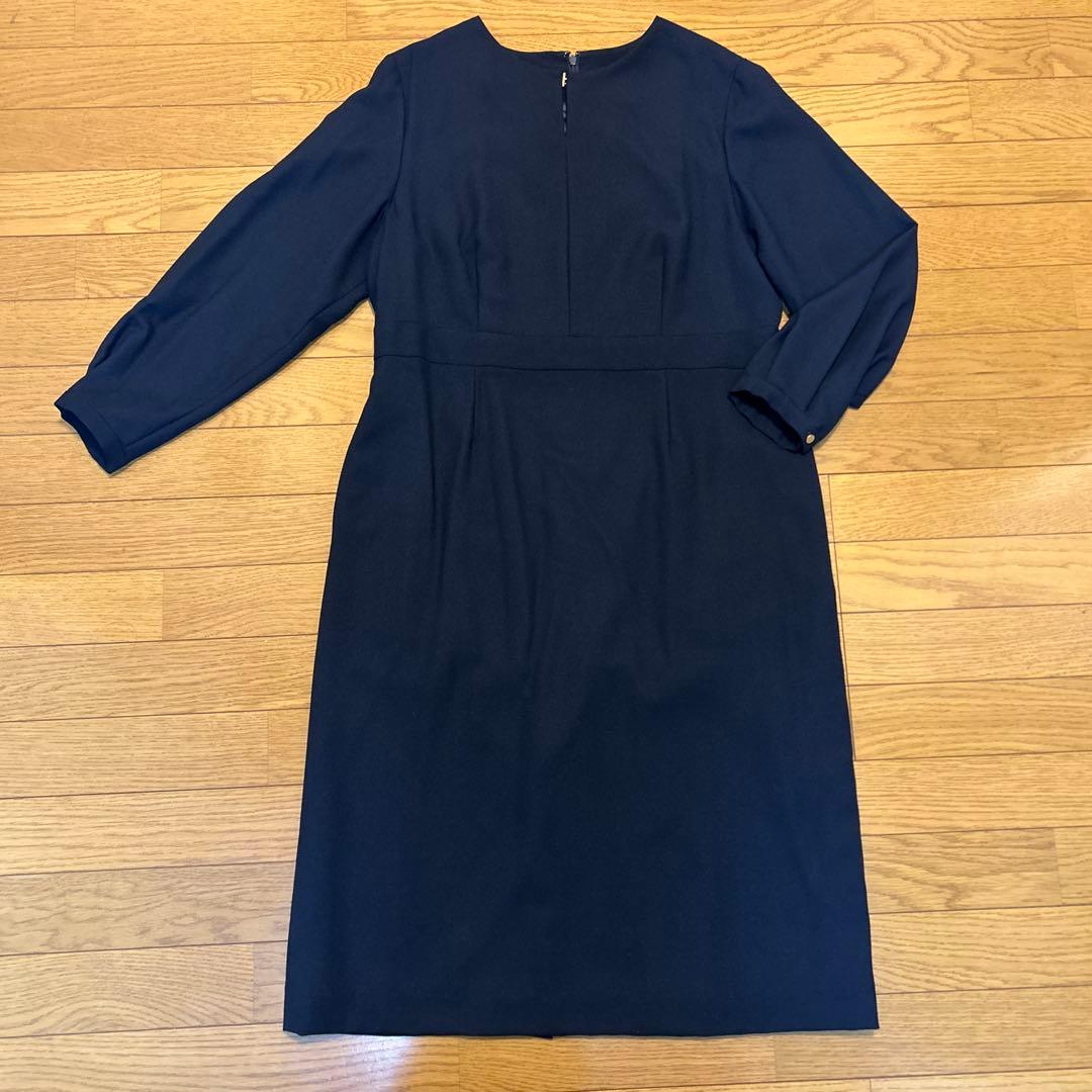 【洗える】ウールミックスジョーゼット ワンピース