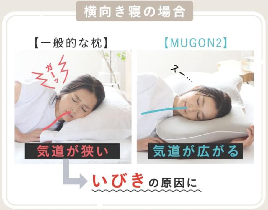 【ほぼ新品未使用】横寝枕 MUGON2  SU-ZI