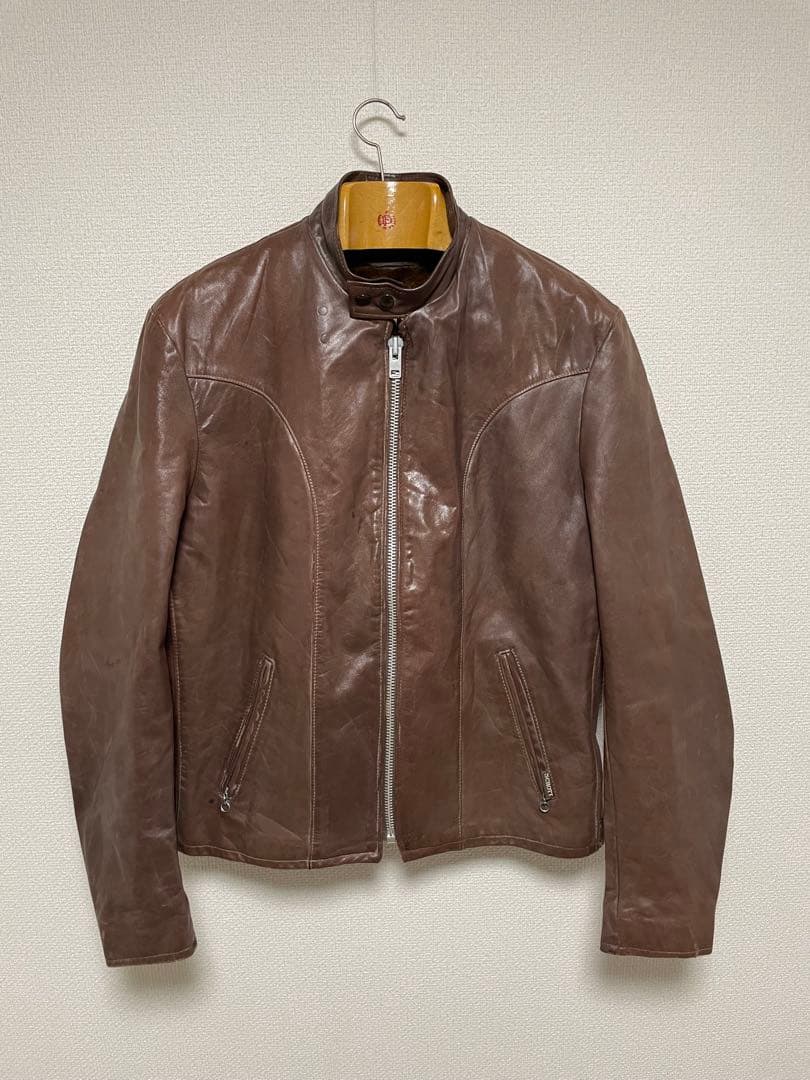 70s USA製 Schott シングルライダースジャケット ファーライナー付き