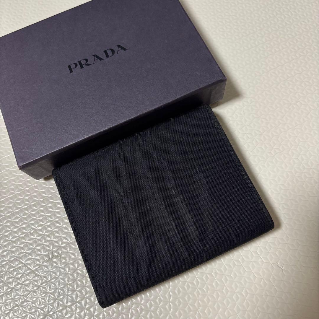 PRADA プラダ 三つ折財布 ブラック 黒 ナイロン トライアングル