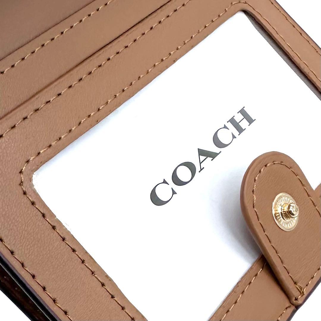 未使用✨COACH スナップウォレット ２つ折り財布 Cチャーム 本革 ホワイト