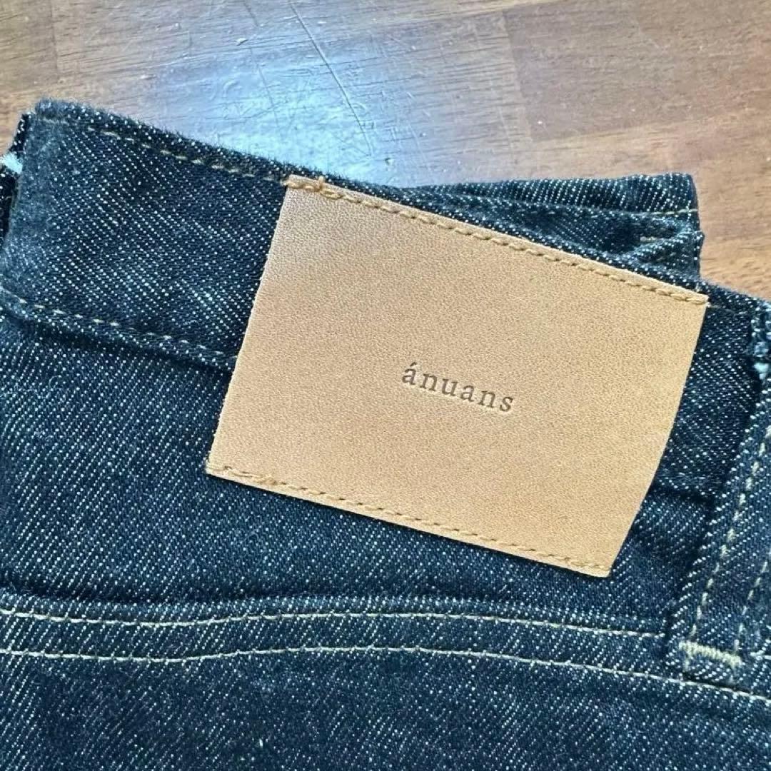 パンツ anuans Slim straight denim BLACK 0