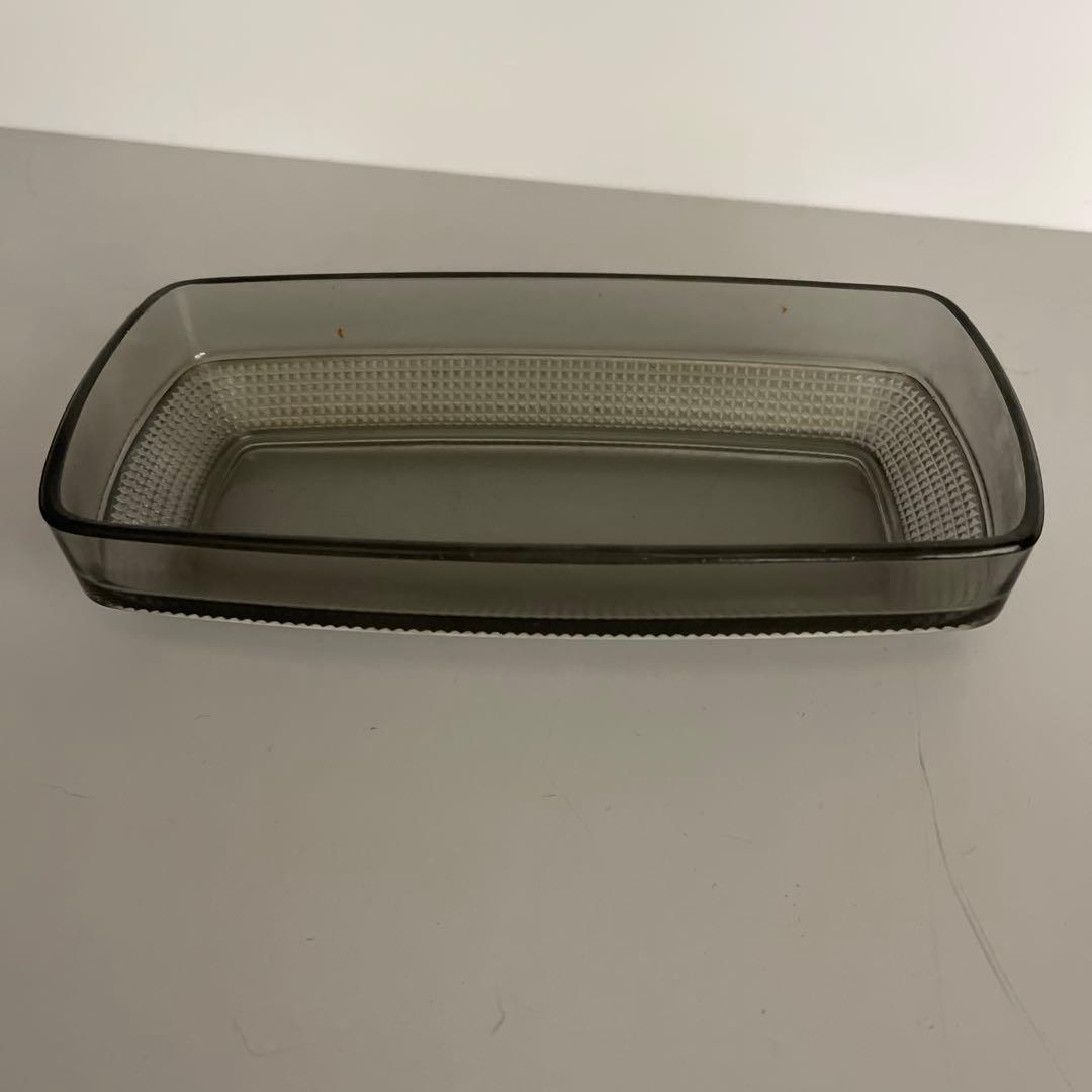 DIGSMED ガラス皿3枚セット チーク材トレイ付き　デンマーク　北欧