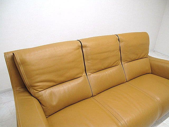 【展示品】カリモク ドマーニ「エクセルライフ」最高峰総革3人掛けソファ