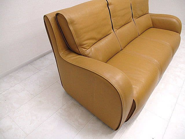 【展示品】カリモク ドマーニ「エクセルライフ」最高峰総革3人掛けソファ