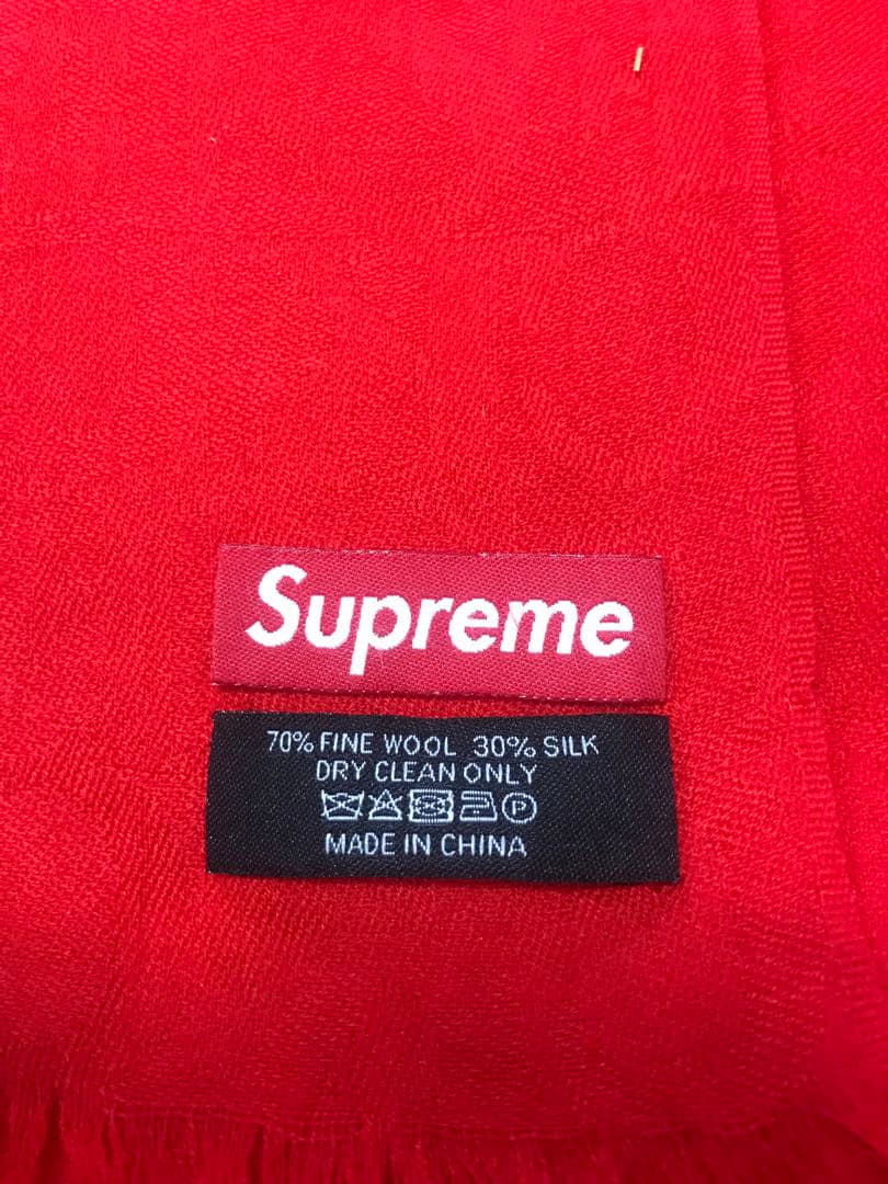 Supreme FUCK wool scarf 総柄 マフラー スカーフ 赤