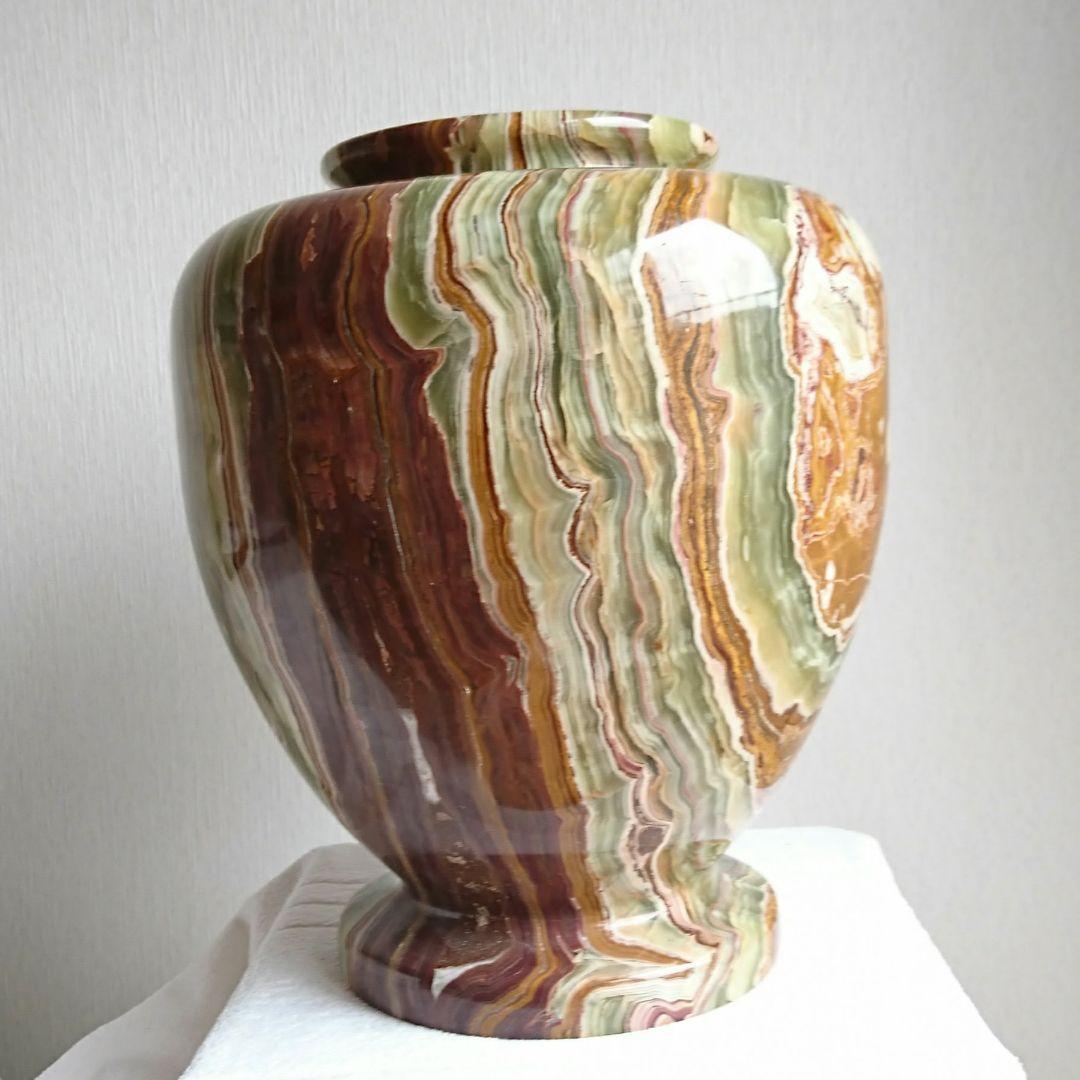 【美品】大理石 壺 置物