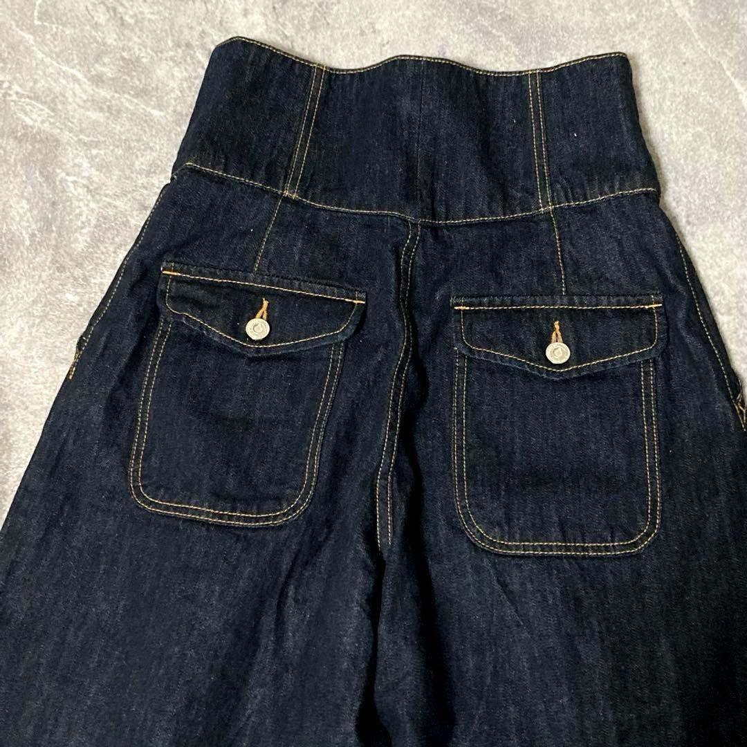 美品　マウジー moussy corset バギーデニム　濃紺　ハイウエスト　2