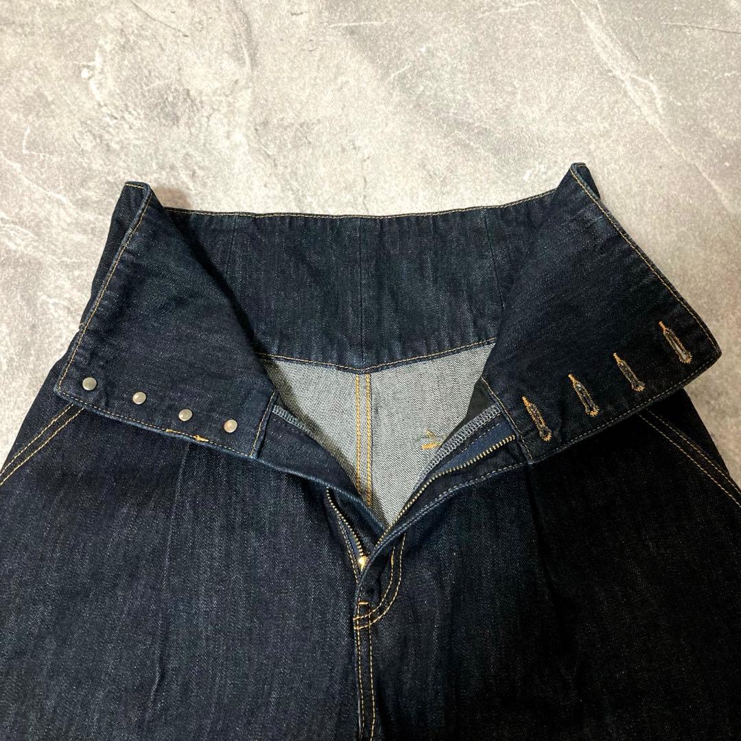 美品　マウジー moussy corset バギーデニム　濃紺　ハイウエスト　2