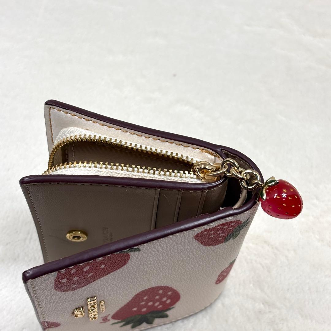 COACH コーチ いちご柄 財布 イチゴ柄 苺柄 スナップ ウォレット