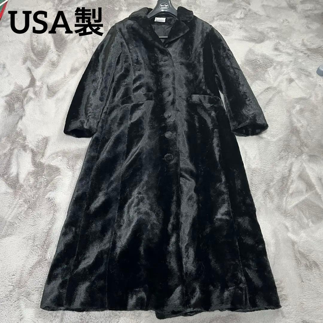Lorovi スーパーロングコート　ベルベット　USA製　ヴィンテージ