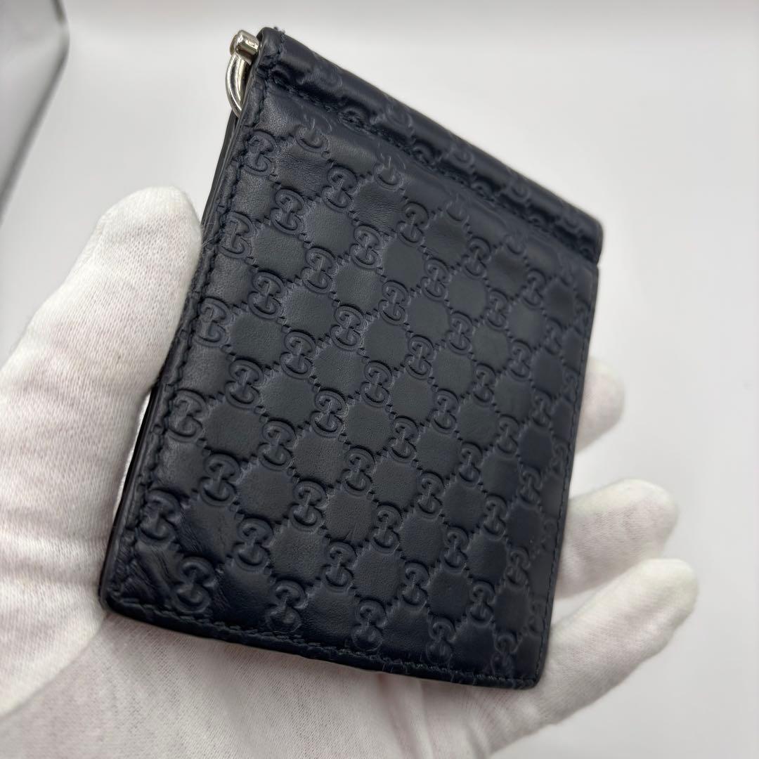GUCCI 二つ折り財布　544478 マネークリップ　マイクロG ブラック