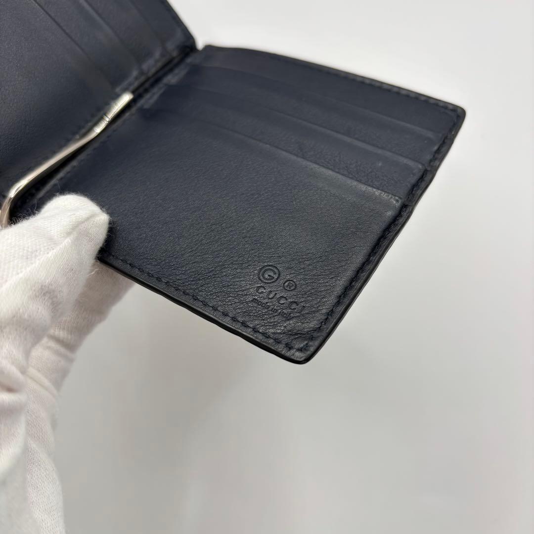 GUCCI 二つ折り財布　544478 マネークリップ　マイクロG ブラック