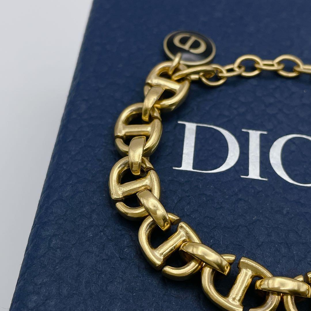 Christian Dior ブレスレット　ネイビー　CD Navyゴールド