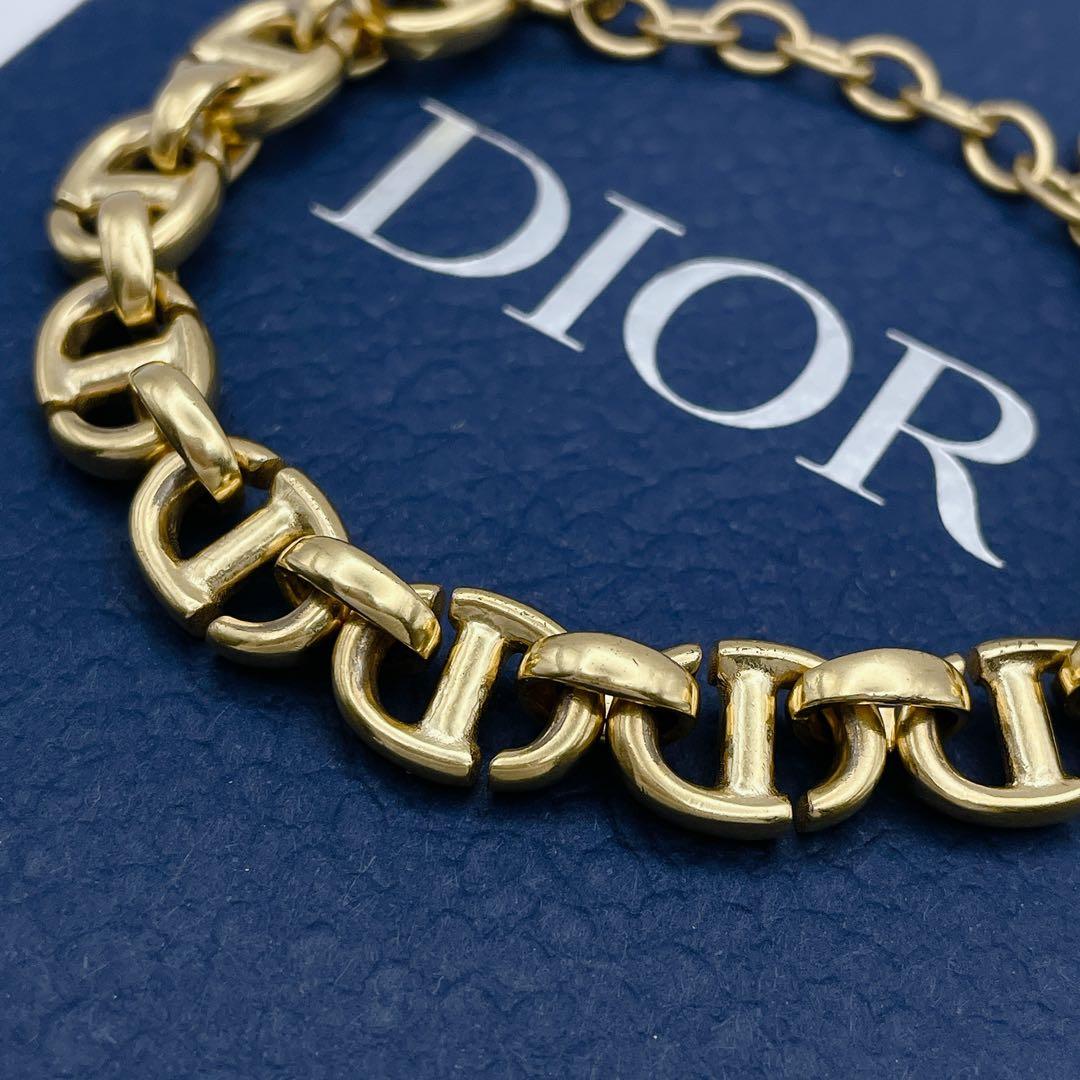 Christian Dior ブレスレット　ネイビー　CD Navyゴールド