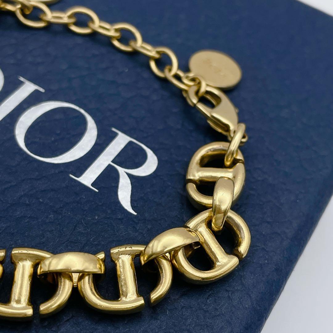 Christian Dior ブレスレット　ネイビー　CD Navyゴールド