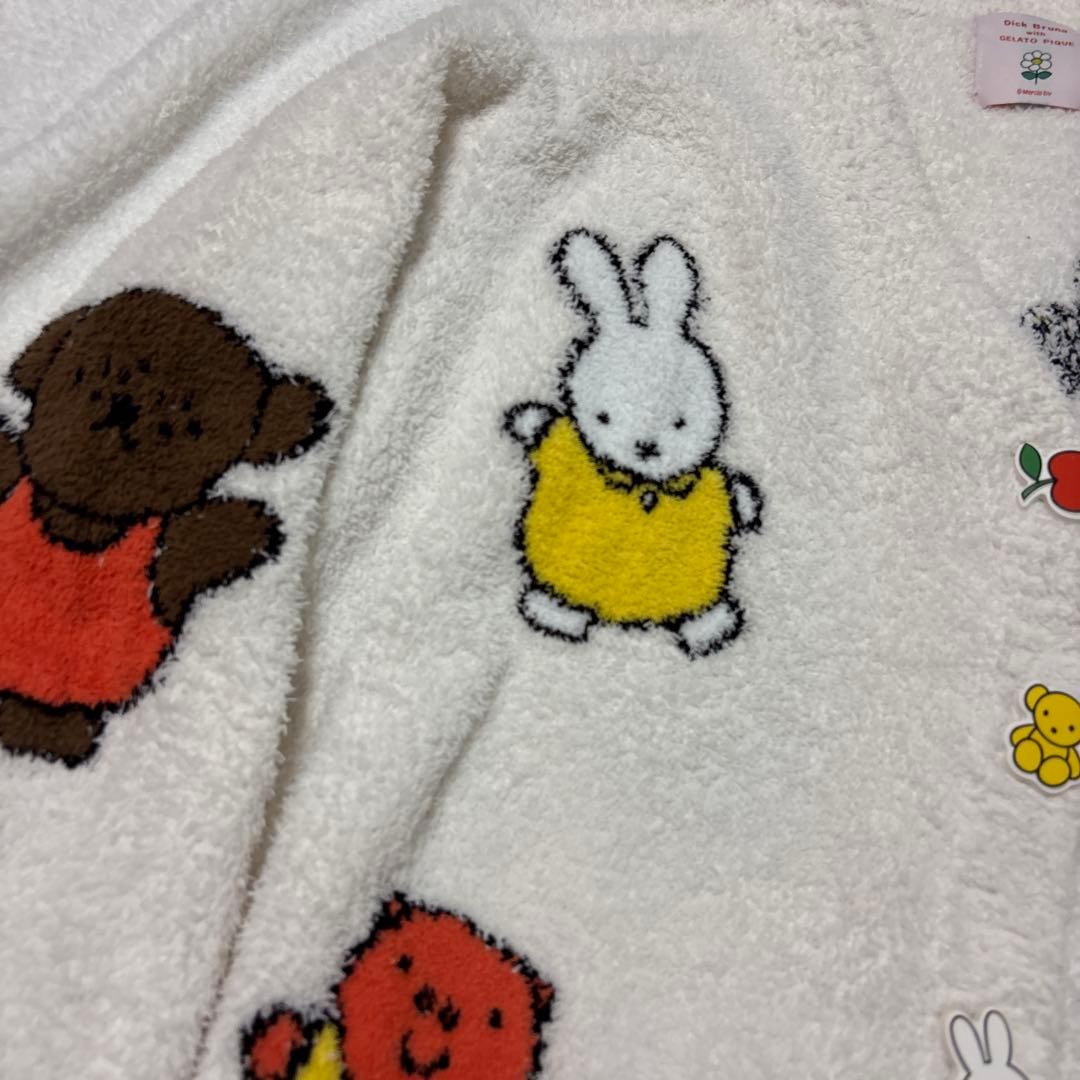 ジェラートピケ　DickBruna ベビモコ 総柄ジャガードカーディガンミッフィ
