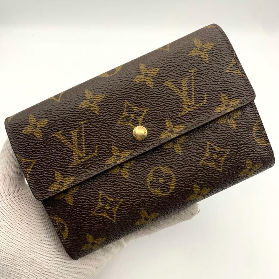鑑定済み ルイヴィトン ポルトトレゾール エテュイ パピエ 三つ折り 財布 定番