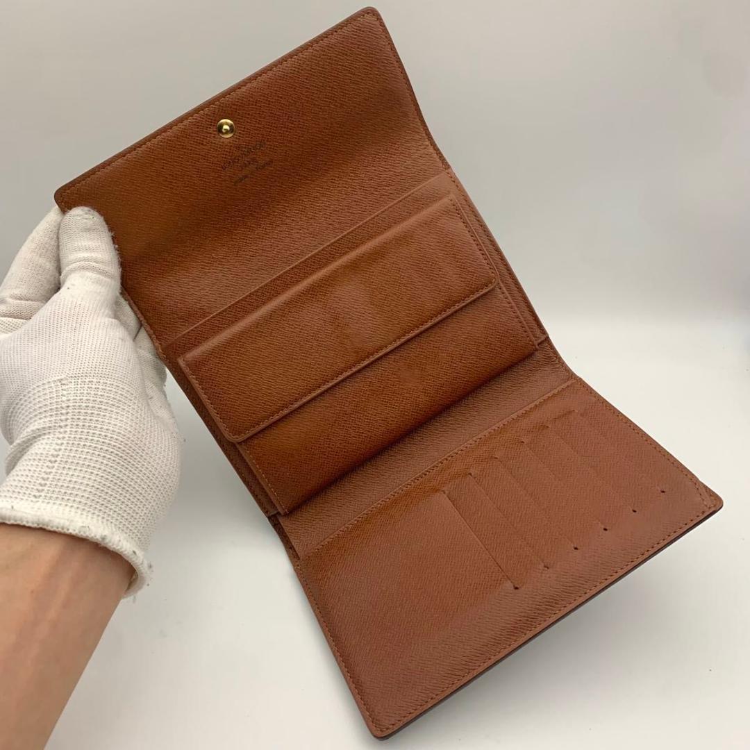 鑑定済み ルイヴィトン ポルトトレゾール エテュイ パピエ 三つ折り 財布 定番