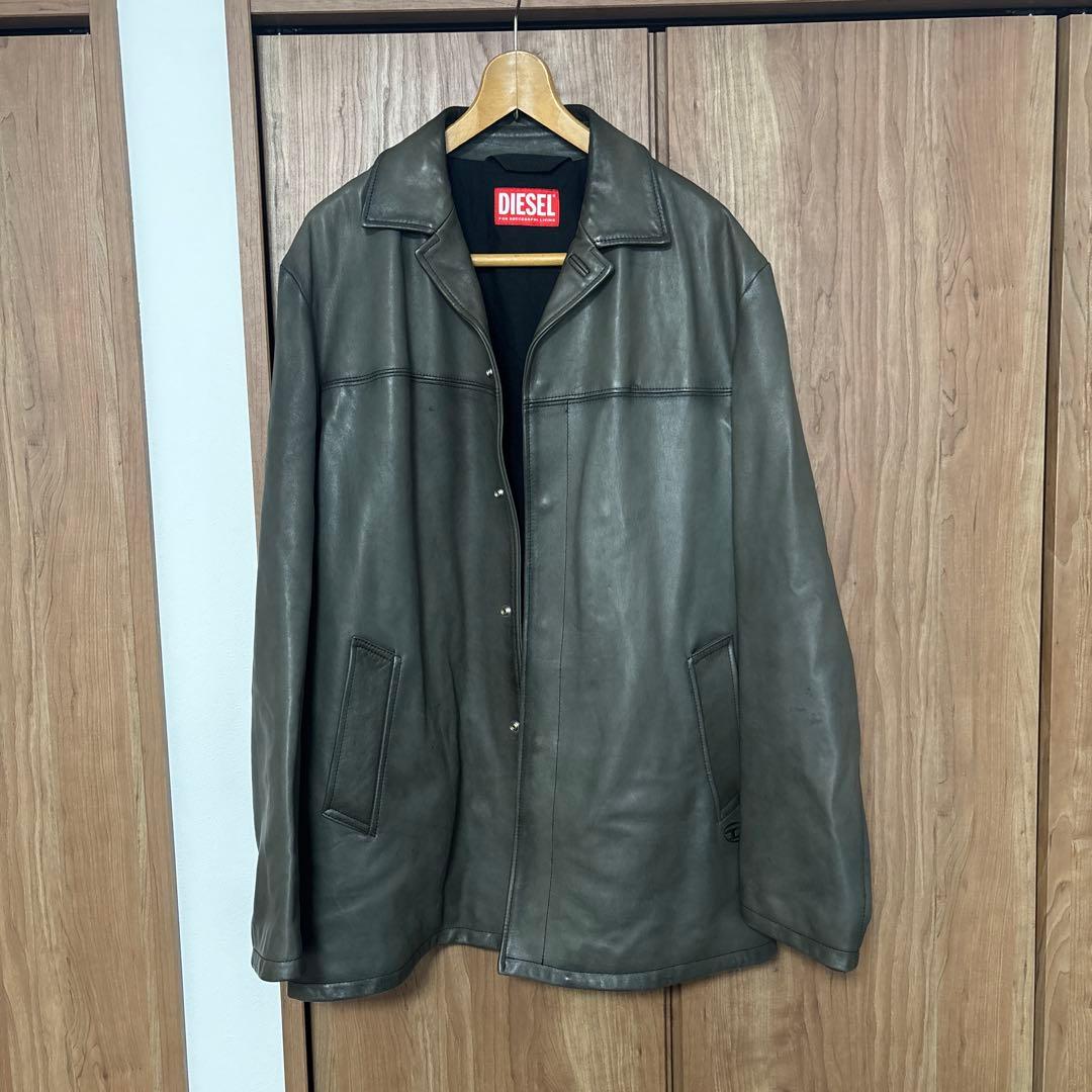 ディーゼル24AWラムレザーハーフコートL-NICOサイズ52 ¥198,000