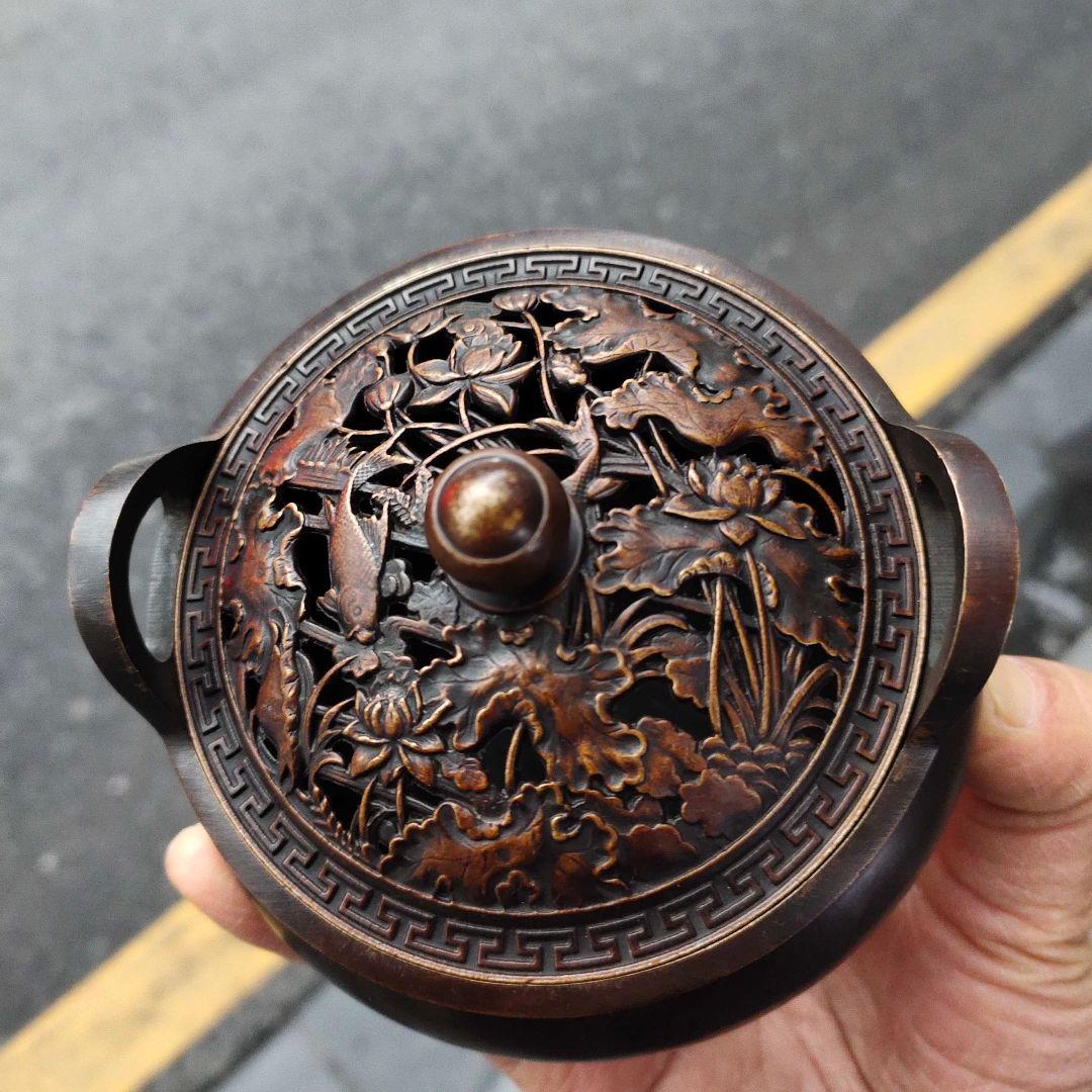 銅製 香炉 宣徳炉 檀香炉 線香炉 挿し香炉 仏具 香道具 工芸品 置物