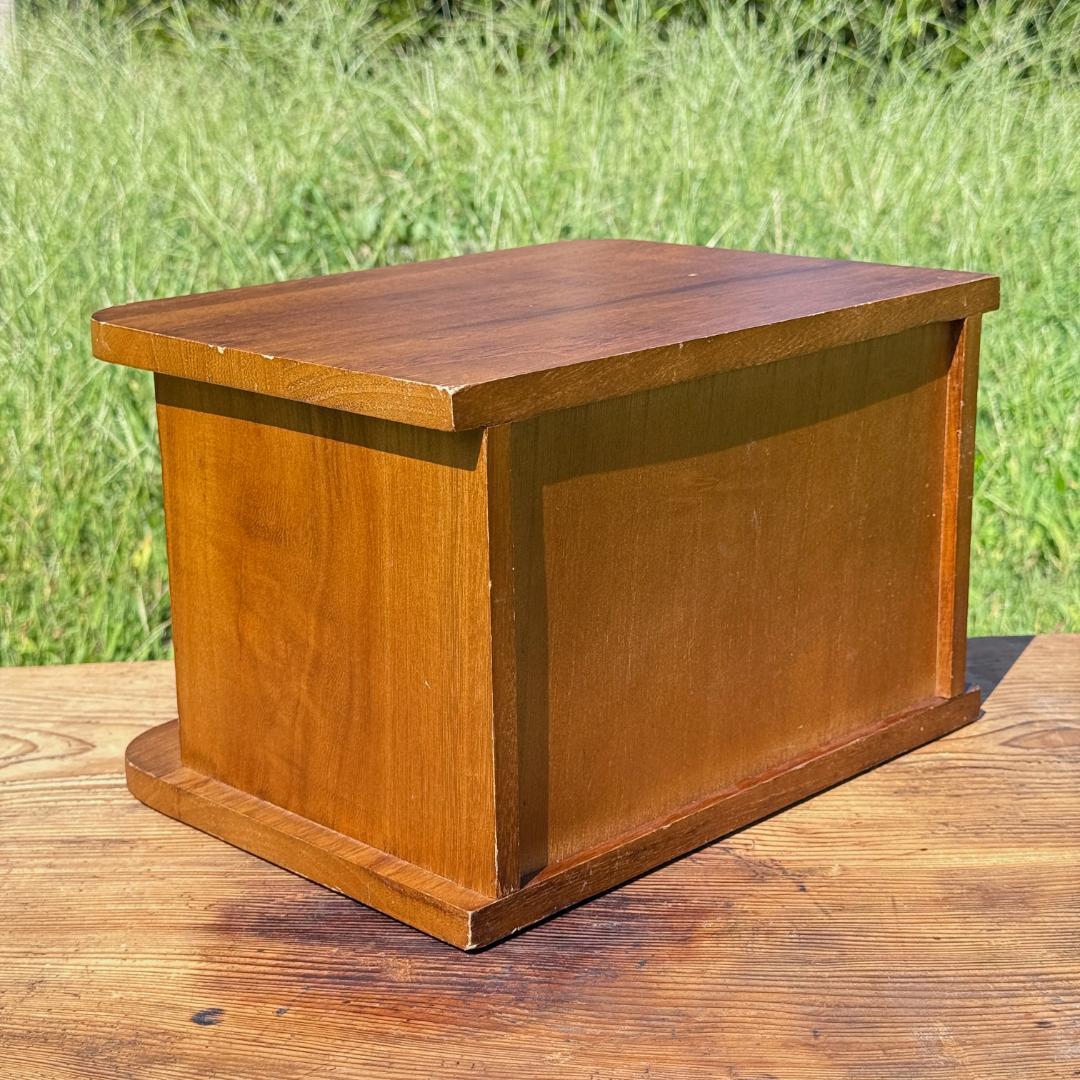 ビンテージ　蛇腹シャッター　ウッドボックス　卓上小物入れ