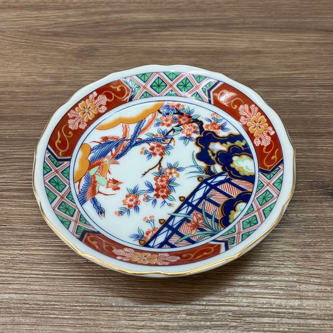 E-1 昭和レトロ 有田焼 大喜陶苑 古伊万里様式 盛皿 小皿 6点セット 金彩