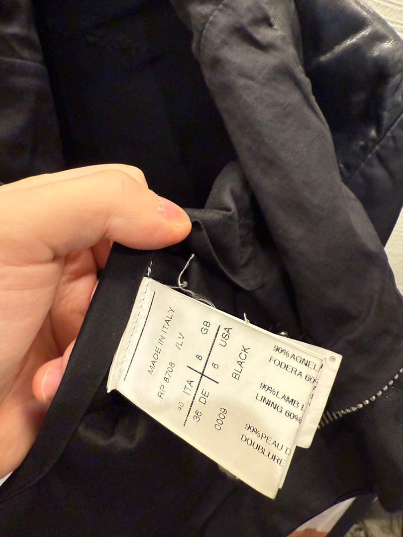 国内正規品00s Rick owens バイカー レザージャケット ドレープ