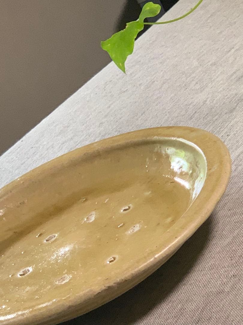 黄瀬戸　石皿　古瀬戸　大皿　大鉢　37cm 江戸