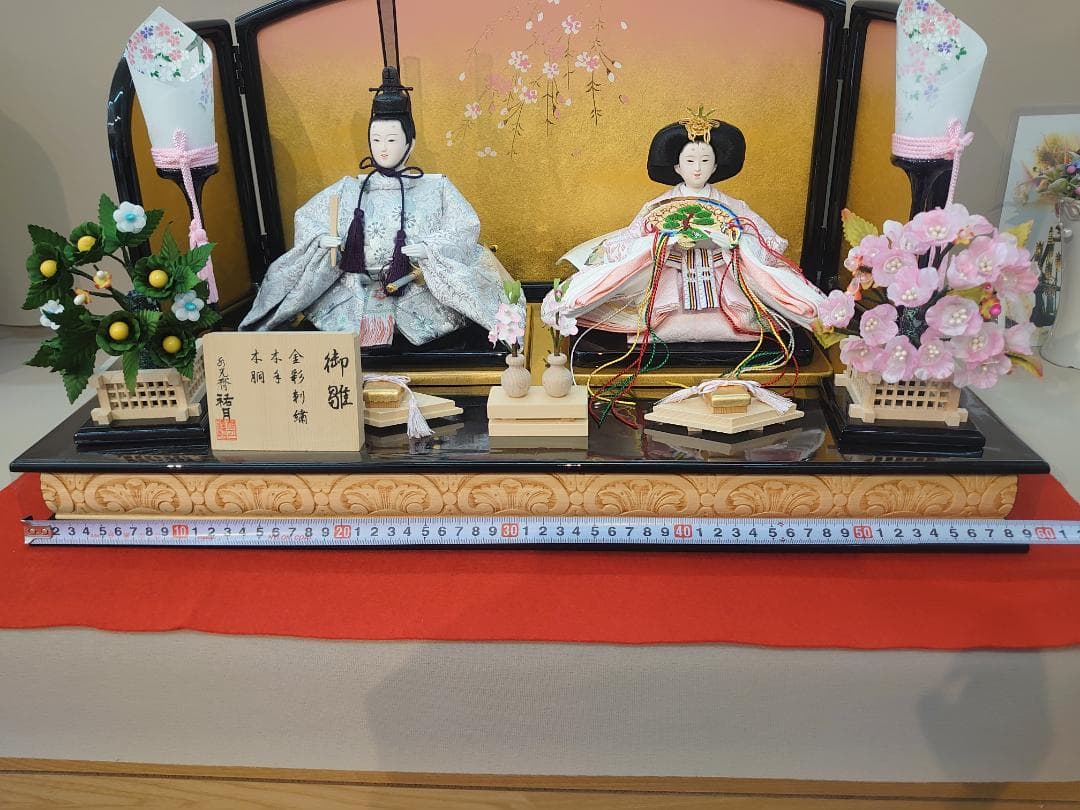 ●さくらの着物おすすめです●新品おひなさま●　さくら刺繍飾り　フルセット