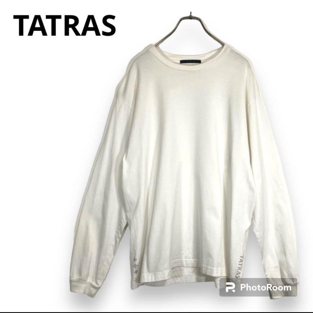 【タトラス】シンプル　ロゴ　Tシャツ　カットソー　長袖　ホワイト　白