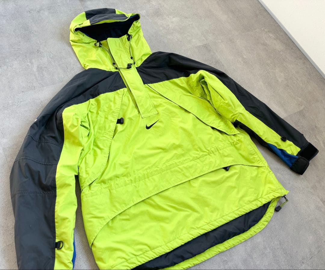 90s Nike ACG ライムグリーン蛍光色アウターＬプルオーバータイプ