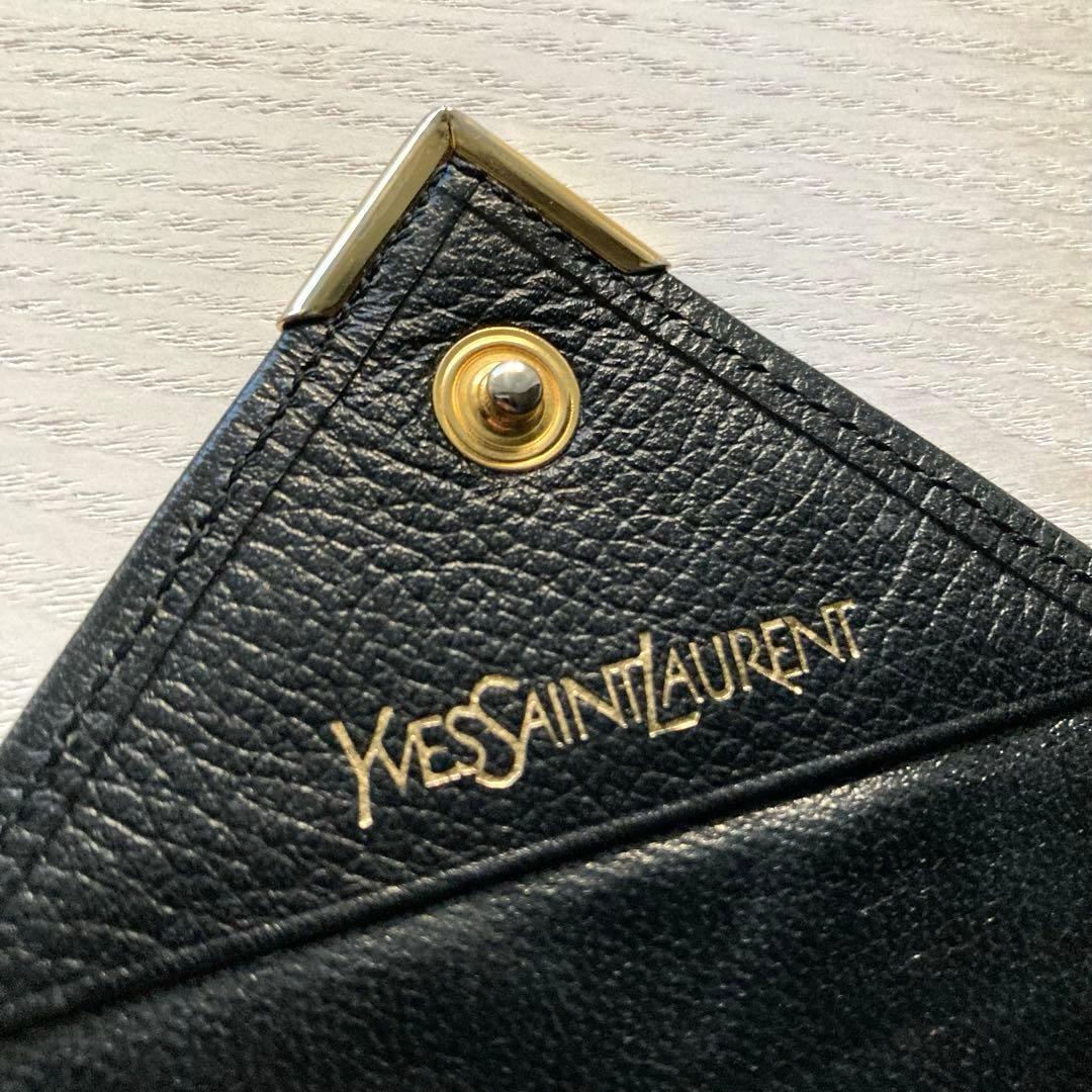 YVES SAINT LAURENT イブサンローラン　カードケース　黒レザー