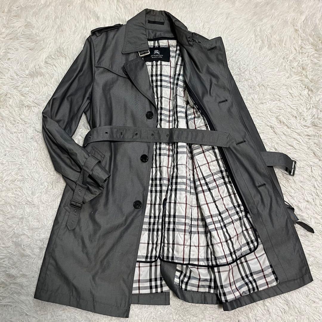 美品　バーバリーブラックレーベル　トレンチコート　ライナー付き　キルティング