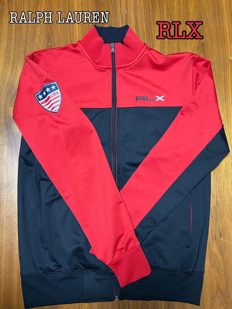 ラルフローレンRLX＊フルジップジャージジャケットBLACK✖️RED/S試着のみ