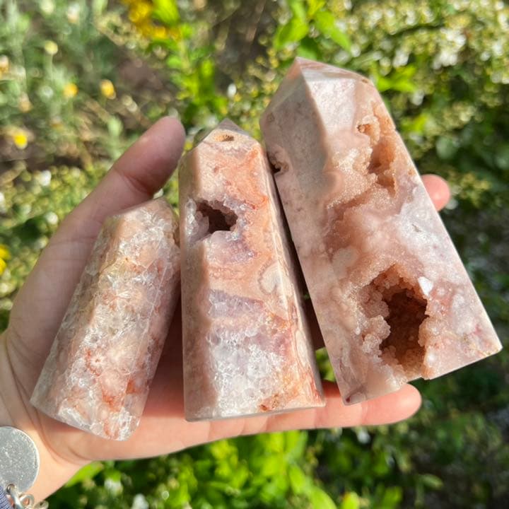 ディープピンクアメジストフラワーアゲート 3P