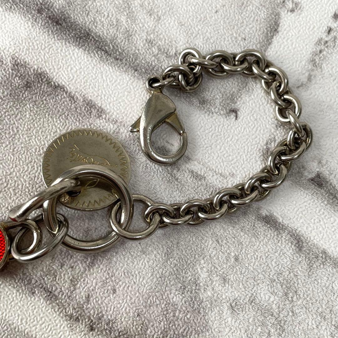極美品✨クリスチャンルブタン　チェーンキーホルダー　リング　デカロゴ　保存袋