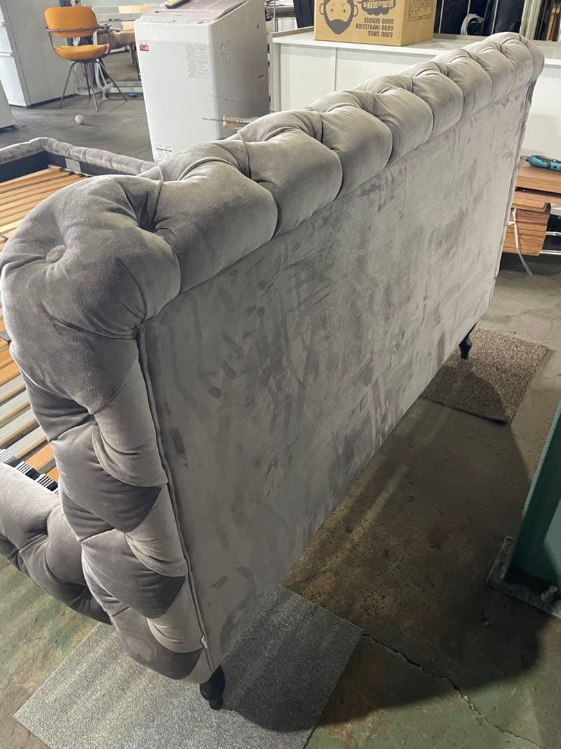 KARE デザイア ベルベットシルバーグレイ ベッド クイーンサイズ