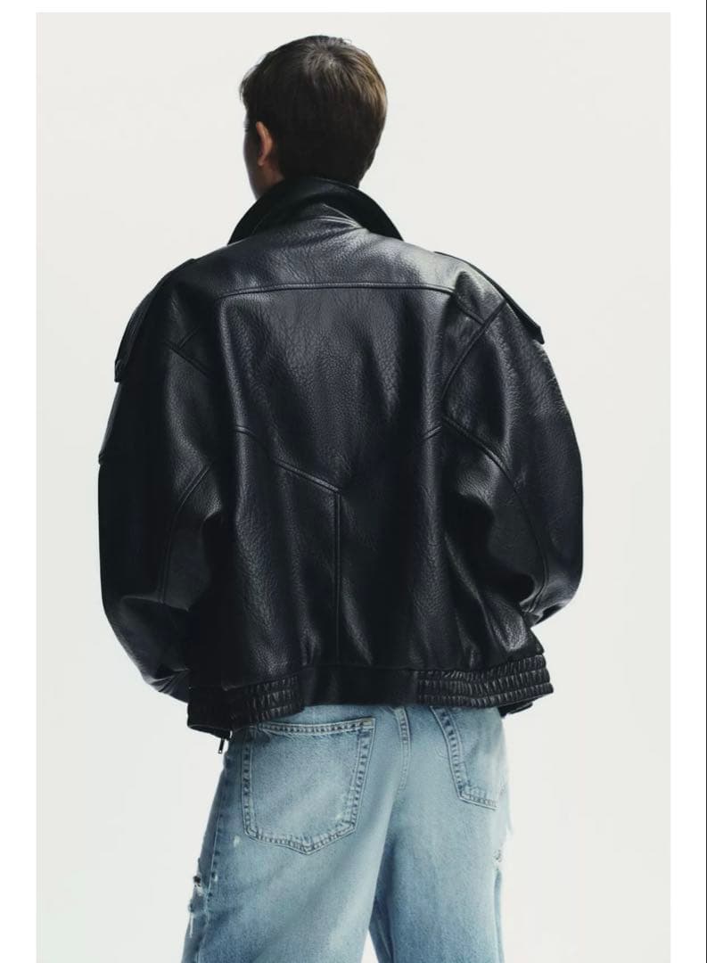 完売品⭐︎ZARA フェイクレザージャケット L ブラック 今期新作