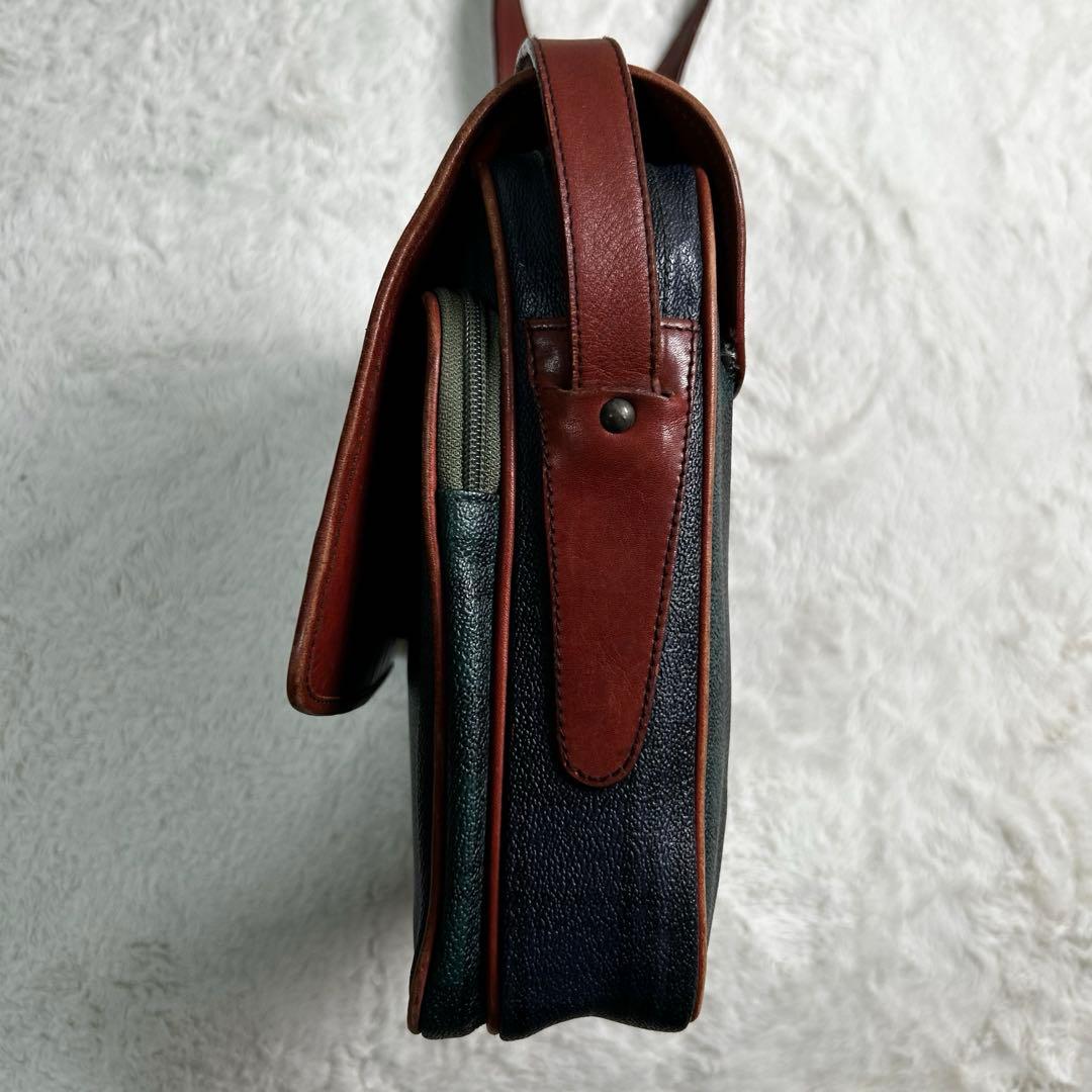 POLO RALPH LAUREN メッセンジャーバック　PVCレザー 緑